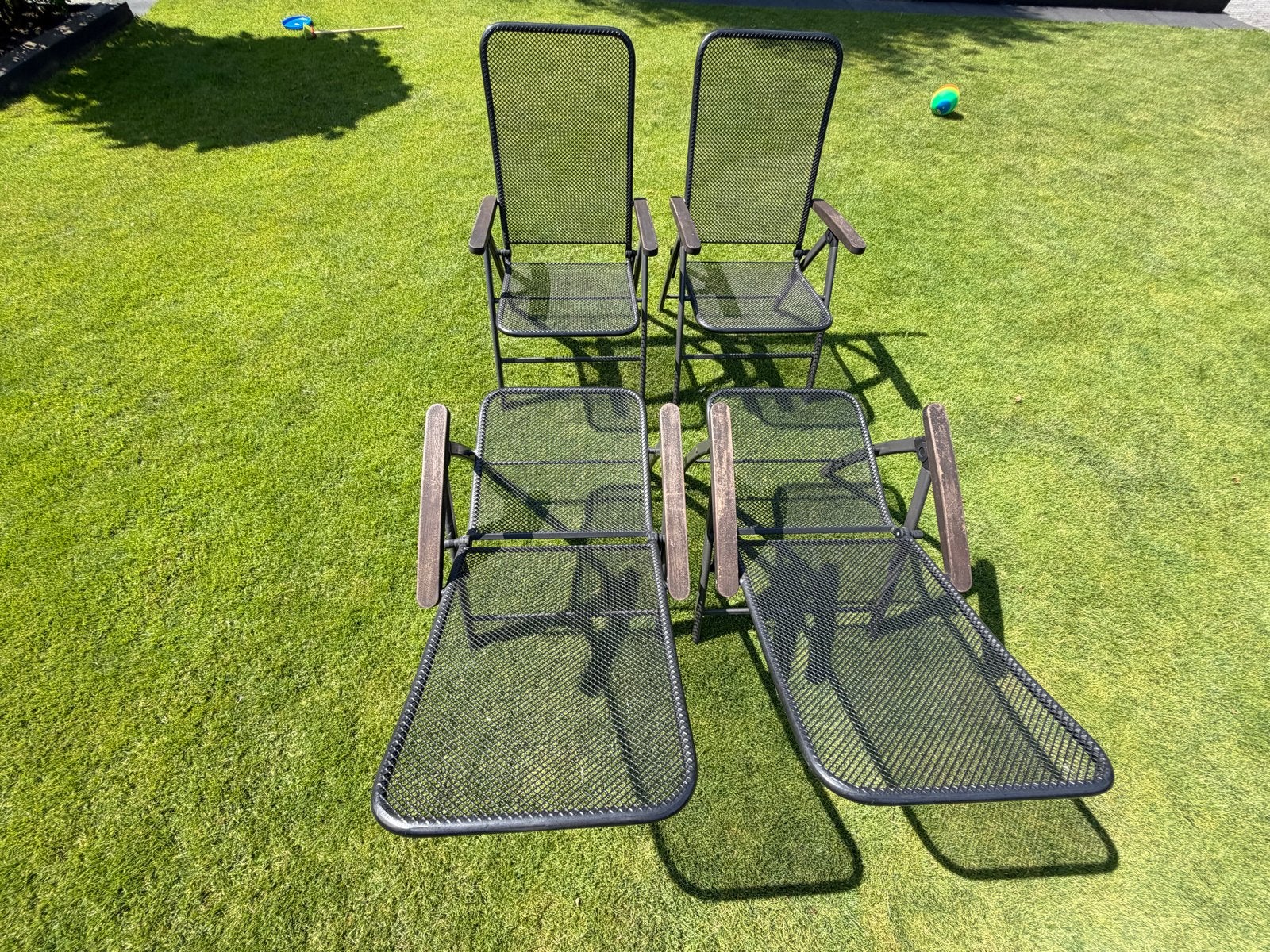 4 Kettler strek metalen standenstoelen, Ophalen, Gebruikt, Metaal, Inklapbaar