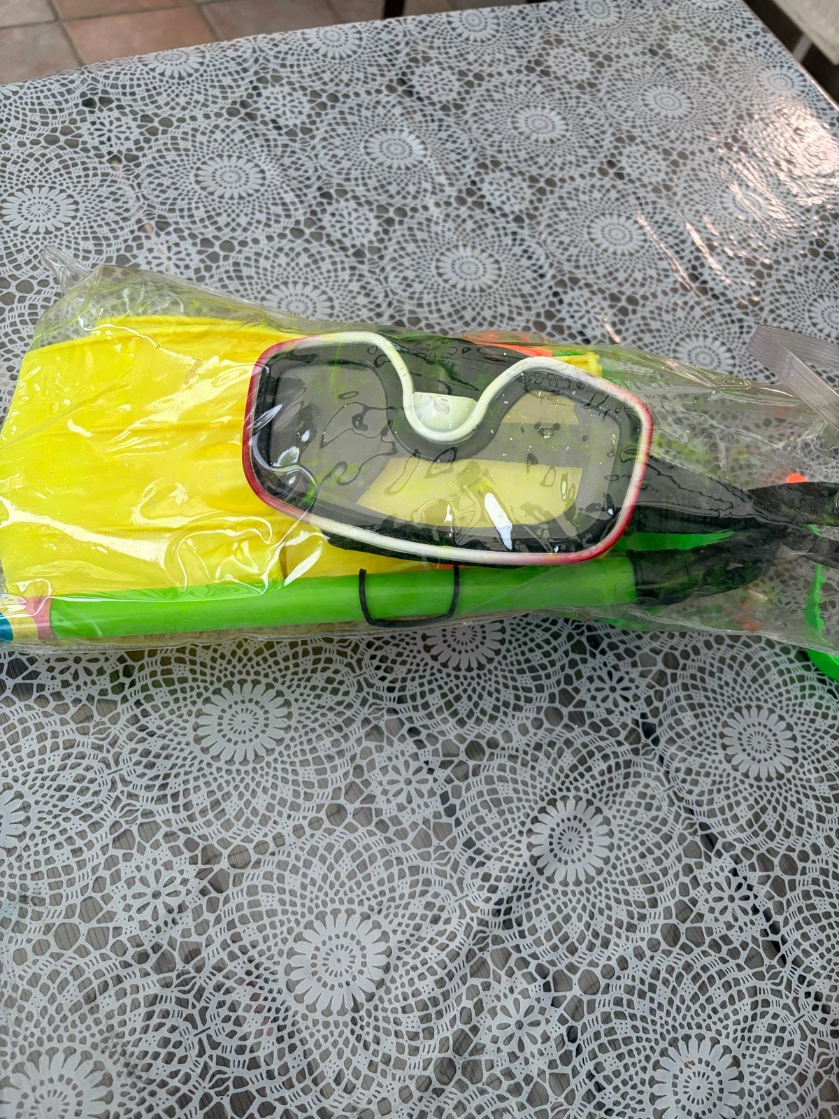 Snorkelset voor kinderen - Geel/Groen, Ophalen, Gebruikt, Snorkelset