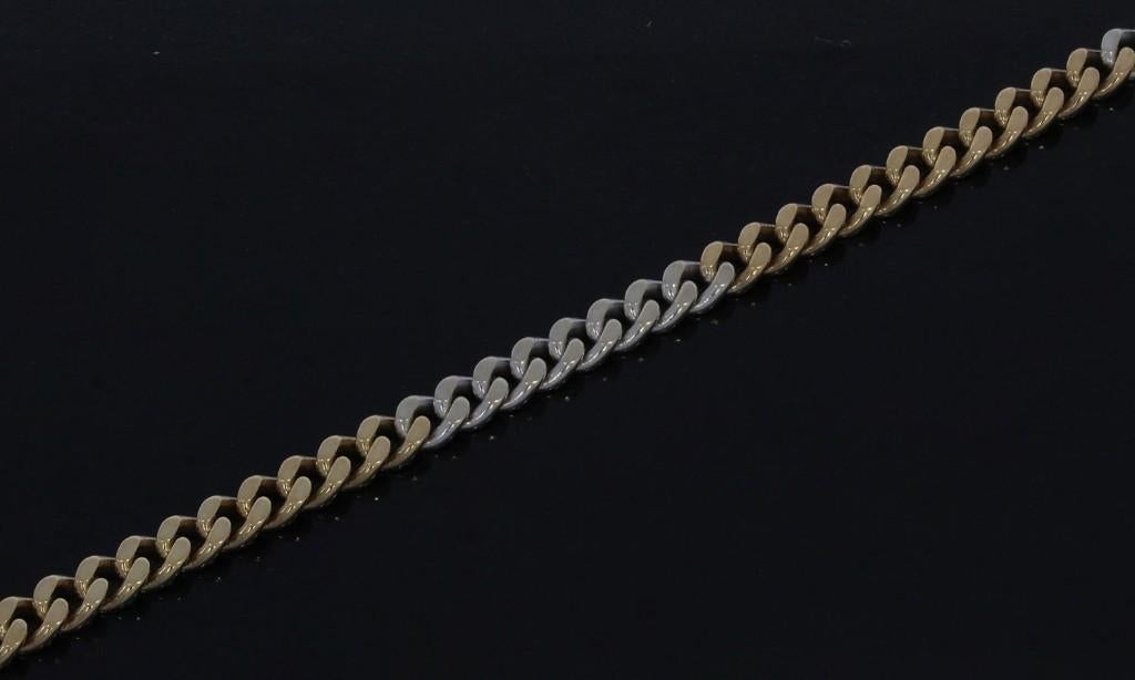 Gourmet schakel gouden armband bicolor dames heren unisex, Sieraden, Tassen en Uiterlijk, Armbanden, Voordeelsieraden, Verzenden