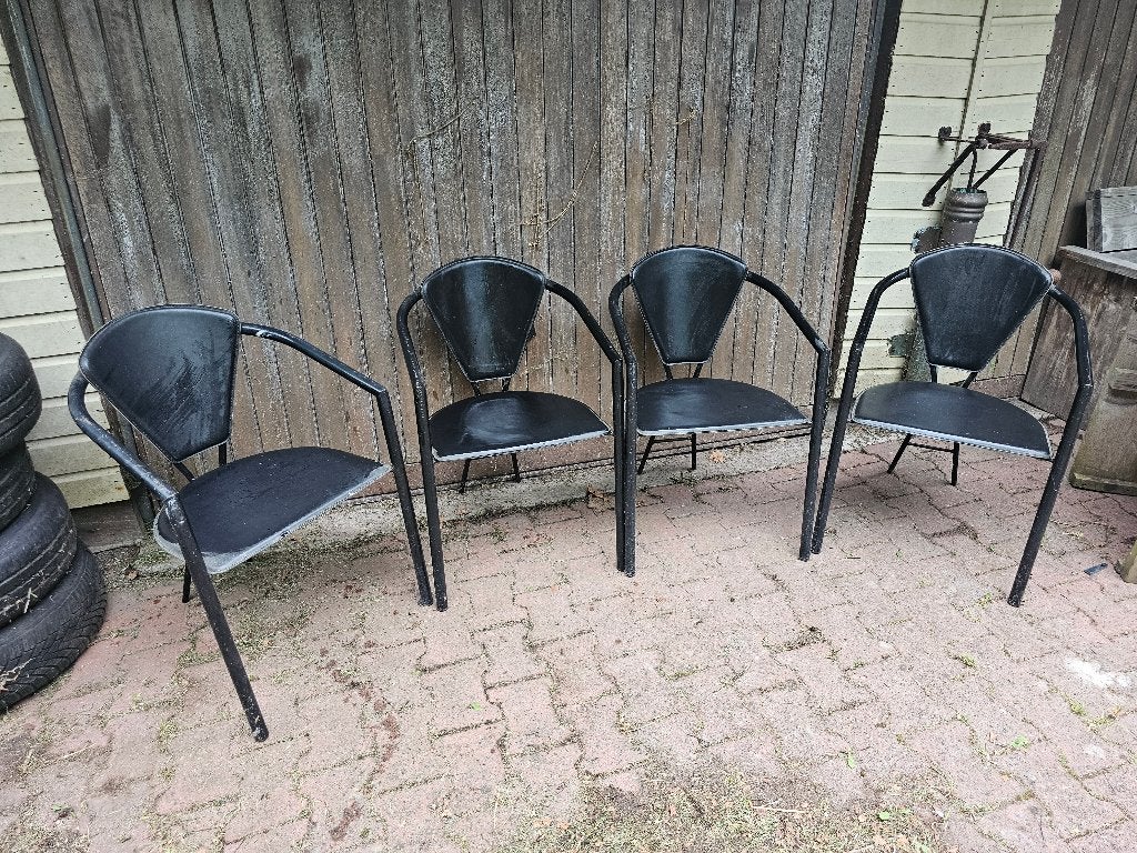Set van 4 design-stijl eetkamerstoelen, Ophalen, Gebruikt, Zwart, Vier