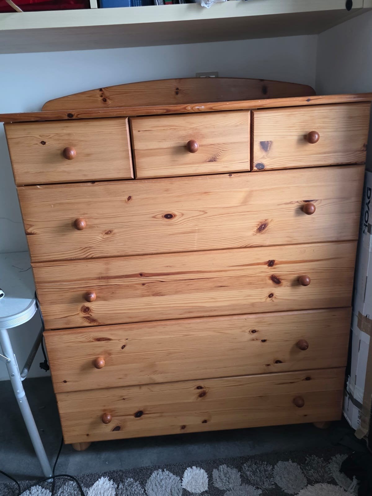 Houten commode/kast met lades, Ophalen, Gebruikt, 50 tot 70 cm, 100 cm of meer