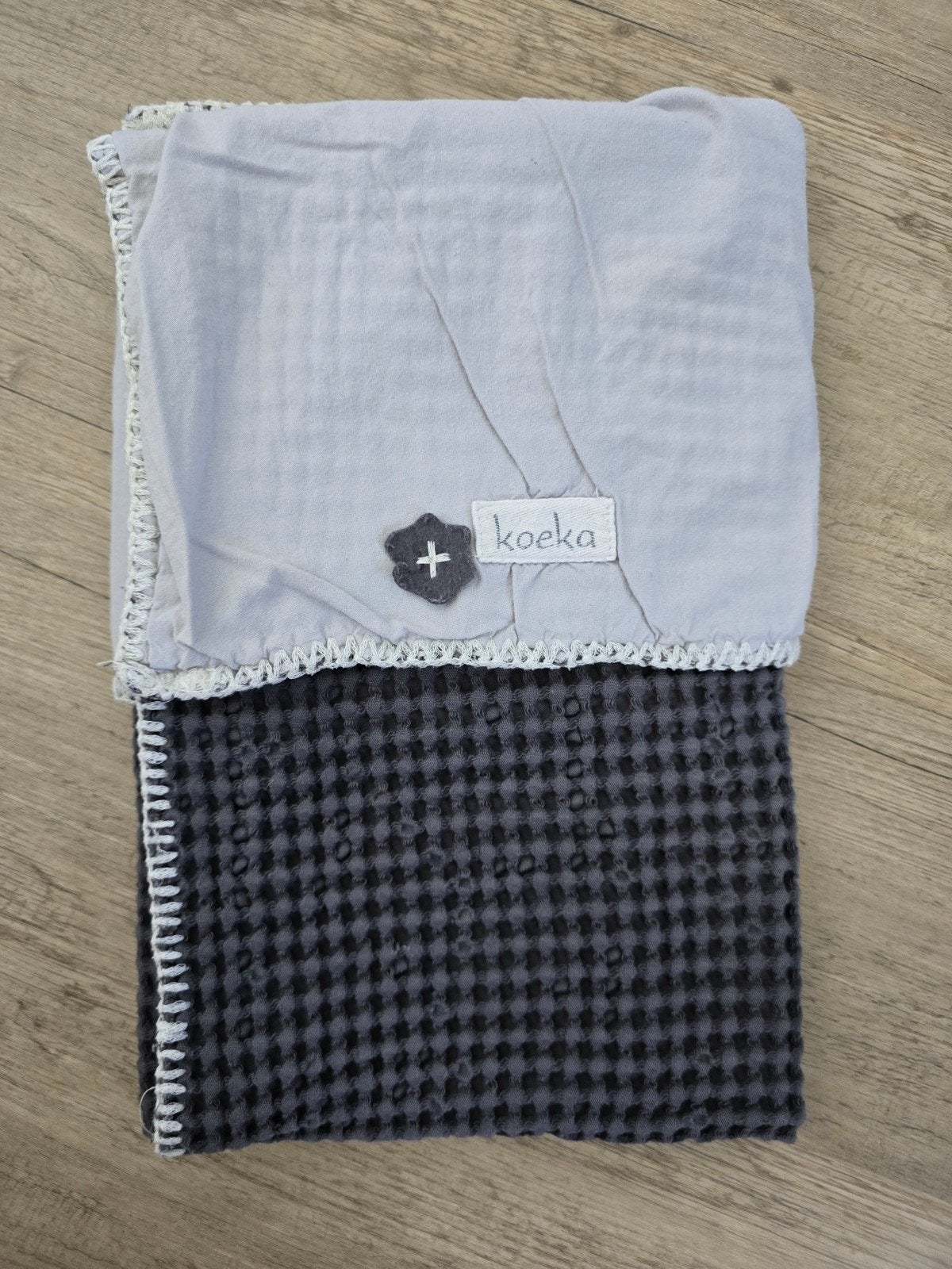Koeka wiegdeken TOG 0.5 wafel / flanel 75 x 100 cm Antwerp, Wasbaar, Koeka, Ophalen of Verzenden, Zo goed als nieuw