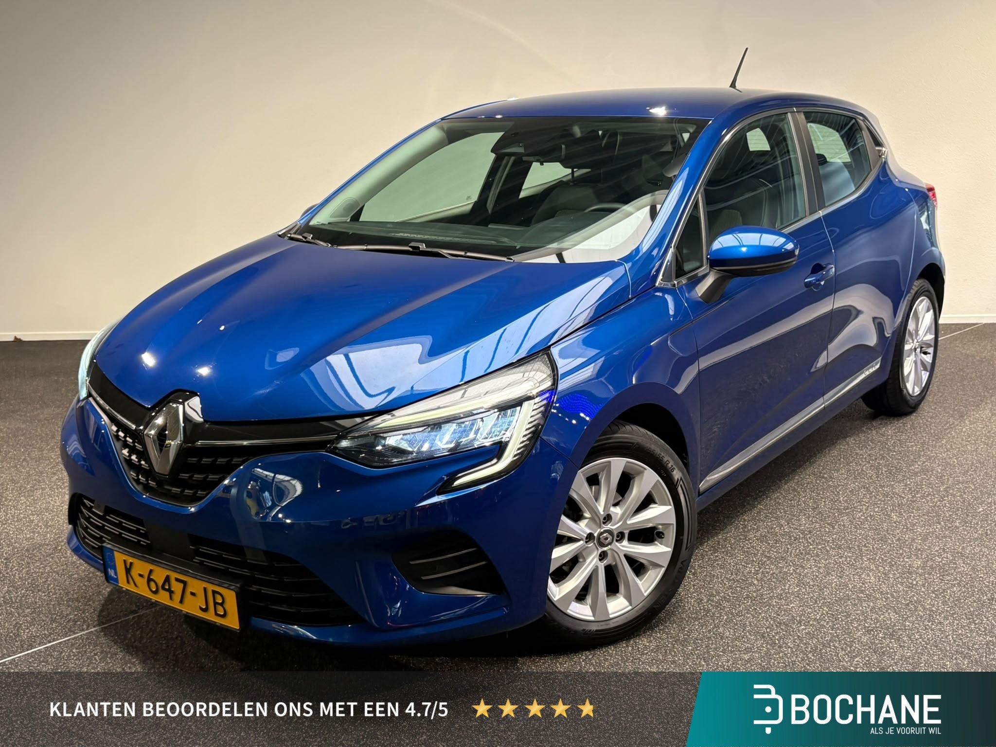 Renault Clio 1.0 TCe Intens | Navigatie | Camera | Climate C, Auto's, Gebruikt, Met garantie (alle), Blauw, 49 €/maand