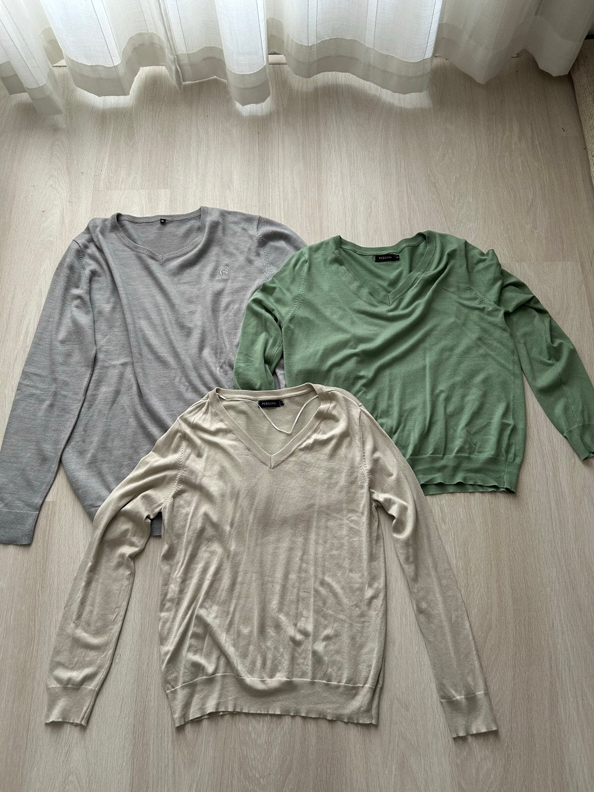 Set van 3 heren truien - Kangol en Pescara - Maat XL, Kleding | Heren, Ophalen of Verzenden, Gedragen, Maat 56/58 (XL), Grijs