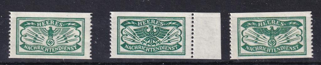 B106) Heeres Nachrichtendienst 3x vers. vignet MNH geen gar, Ophalen of Verzenden, Duitse Keizerrijk, Postfris