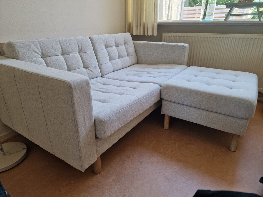 Bank + voetenbank, Ophalen, Hout, Gebruikt, 50 tot 75 cm