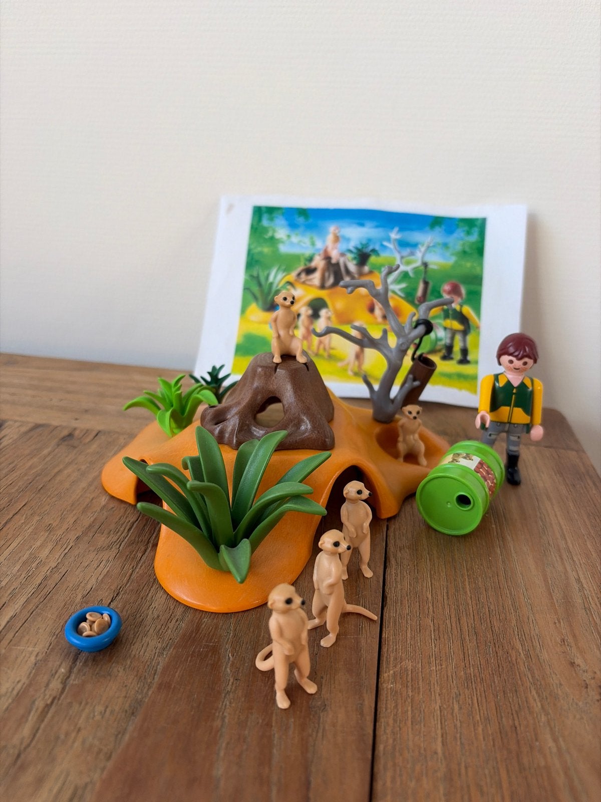 Compleet Playmobil Stokstaartjes met Verzorger, Ophalen of Verzenden, Zo goed als nieuw