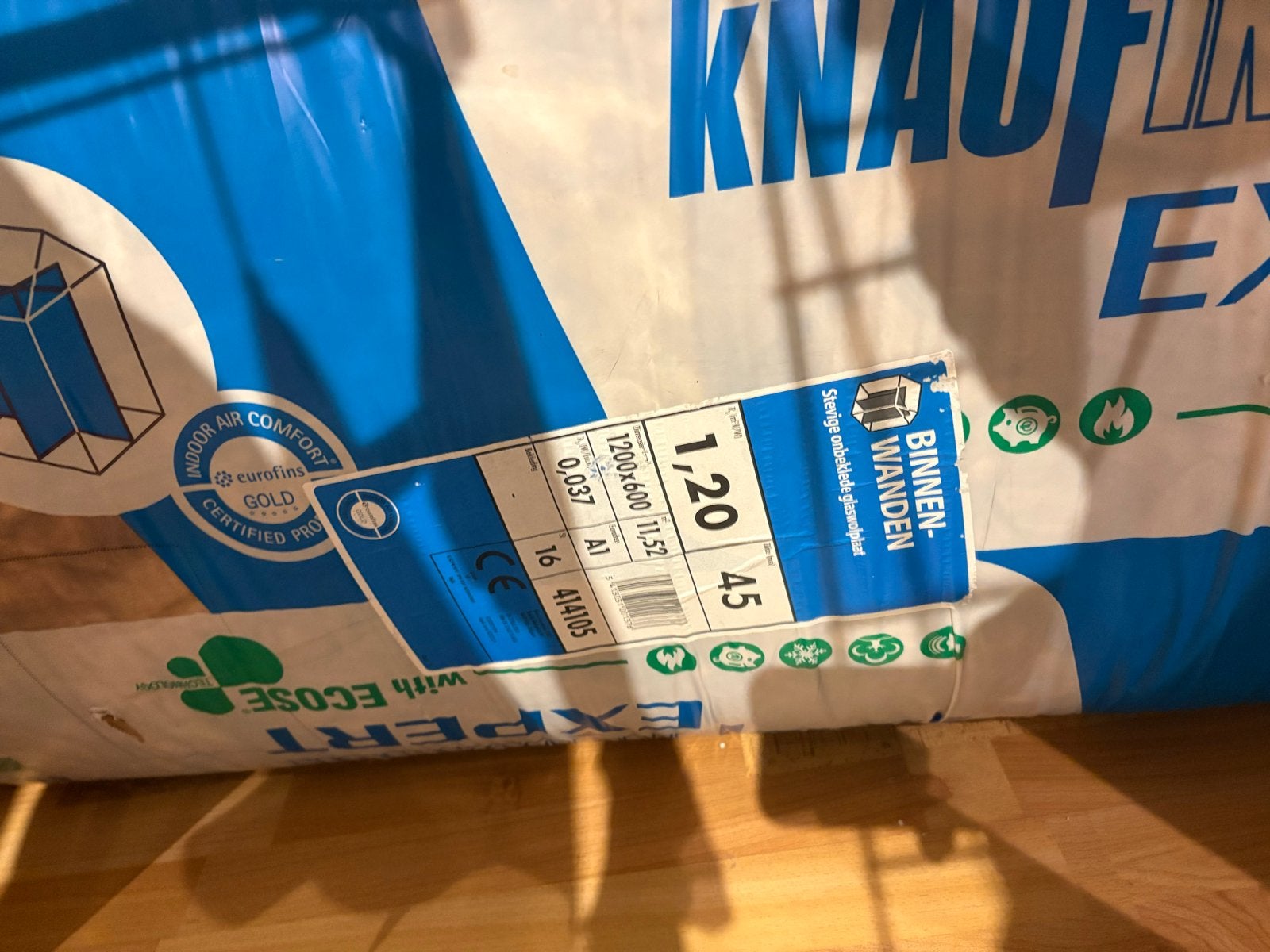 Knauf Isolatie glaswol voor binnenwanden, Ophalen, 4 tot 8 cm, 10 tot 15 m², Zo goed als nieuw