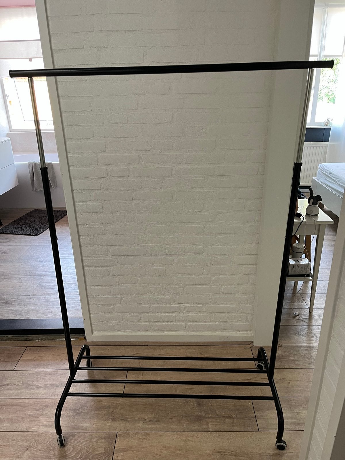 Kledingrek op wieltjes, in hoogte verstelbaar (150-180 cm), Huis en Inrichting, Kasten | Kledingkasten, Ophalen, Gebruikt, 100 tot 150 cm