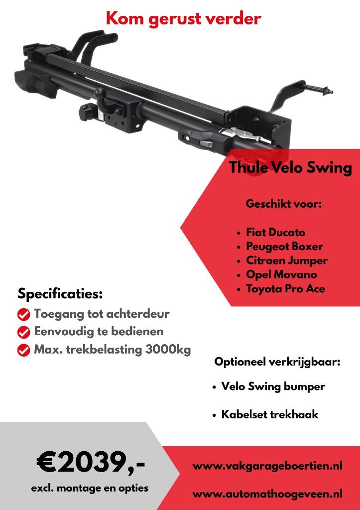 Thule Velo Swing – wegklapbare trekhaak voor campers, Caravans en Kamperen, Ophalen, Nieuw