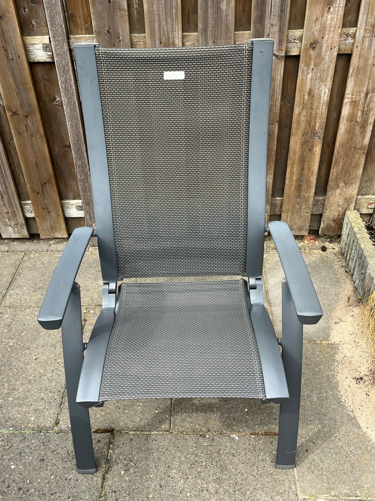 Hartman Tuinset: 4 verstelbare stoelen en 2 hockers, Ophalen, 4 zitplaatsen, Gebruikt, Hocker