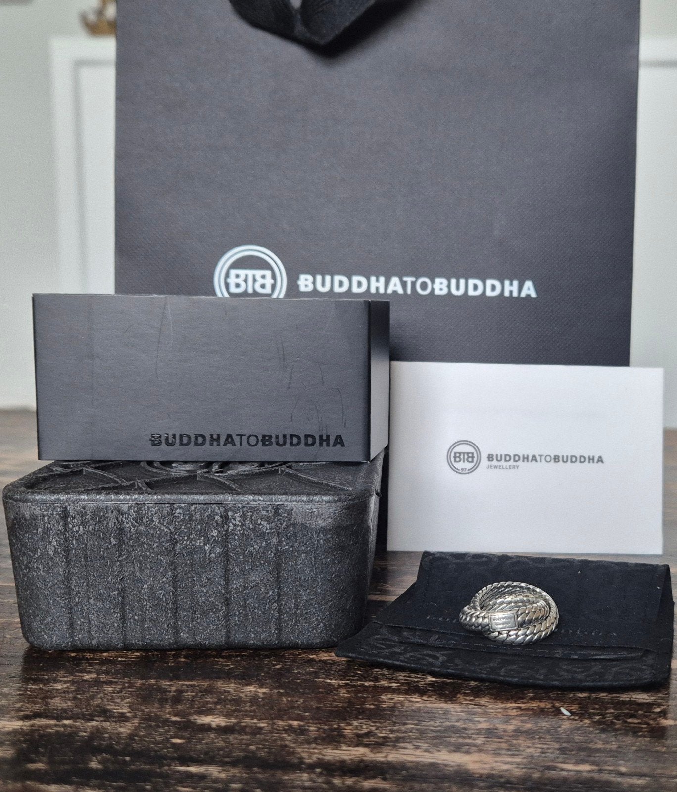 Buddha to Buddha Dubble Ben ring -Maat 16- Zo goed als nieuw, Ophalen of Verzenden, Dame, Zilver, Zilver