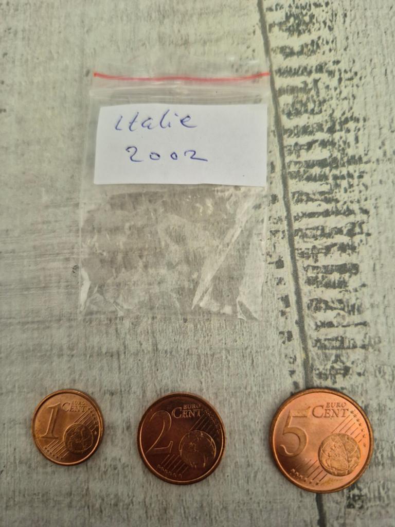 Italiaanse Euromunten Set 2002 (1, 2, 5 cent), Postzegels en Munten, Munten | Europa | Euromunten, Ophalen of Verzenden, Italië
