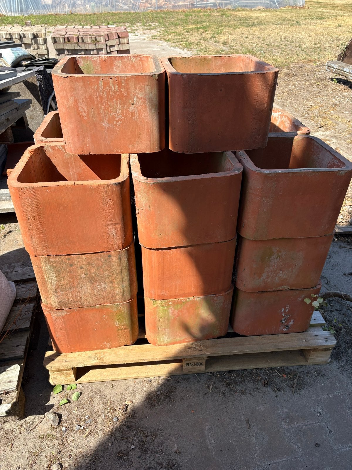 20 Terracotta Blokken 35x35x25cm voor Tuin/Schoorsteen, Ophalen, Gebruikt