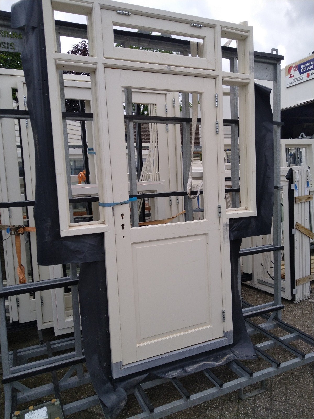 Kozijn met paneel deuren, Doe-het-zelf en Verbouw, Nieuw, Ophalen of Verzenden, Buitendeur, Glas