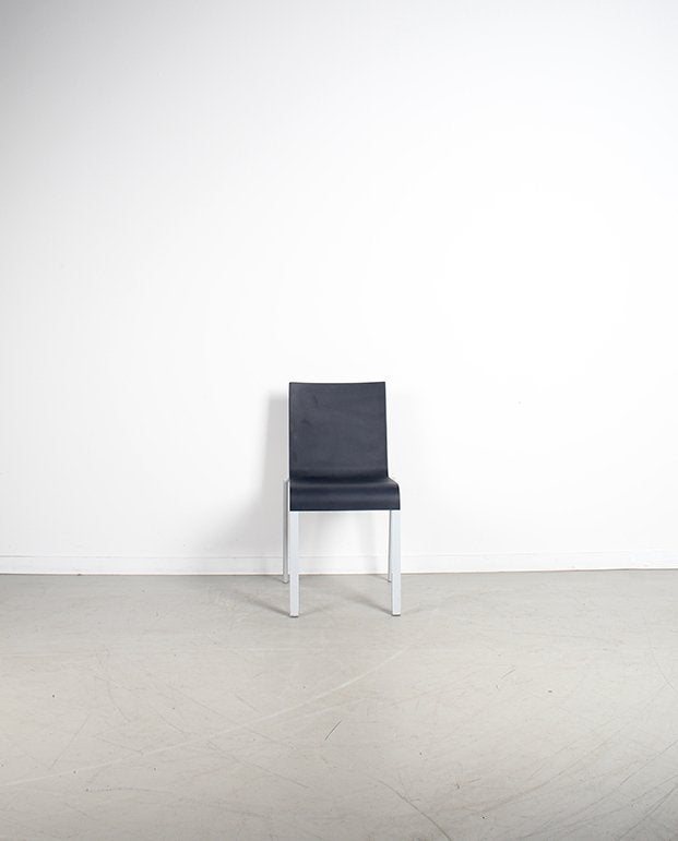 3x Vitra Maarten van Severen 03 Stoel Donkerblauw Stapelbaar, Niet ingevuld, Kunststof, Twee, Niet ingevuld