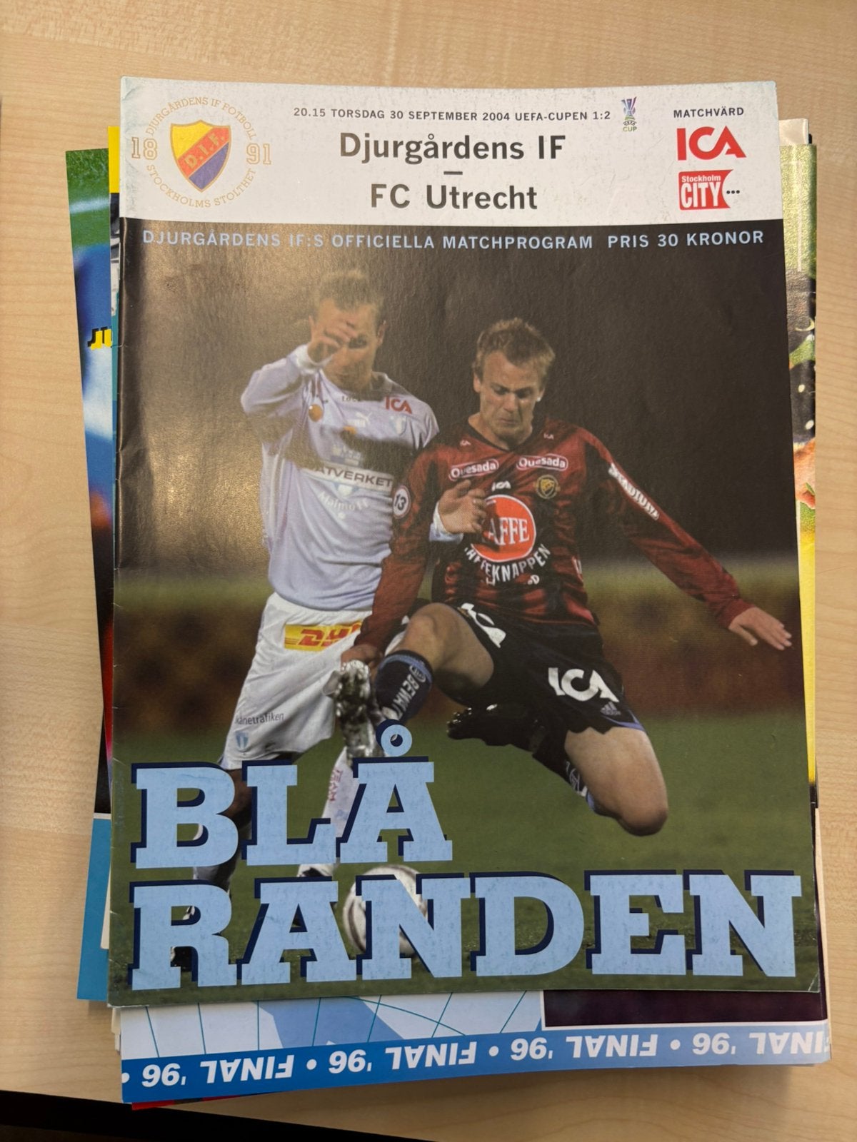 Djurgårdens IF - FC Utrecht programmaboekje, Verzamelen, Ophalen of Verzenden, Zo goed als nieuw, F.C. Utrecht, Boek of Tijdschrift