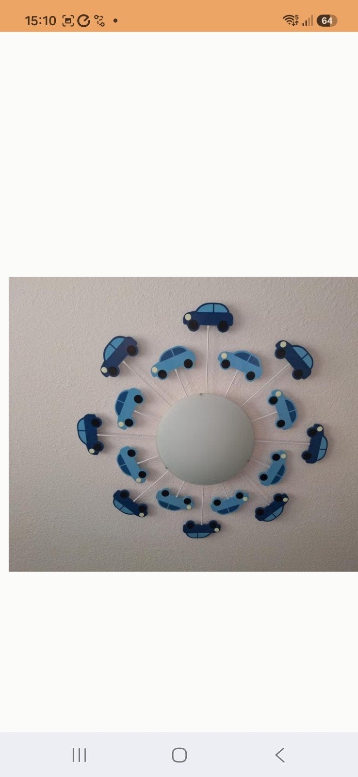 EGLO Viki 1 Kinderplafondlamp met glow-in-the-dark autootjes, Ophalen, Overige merken, Zo goed als nieuw, Lamp
