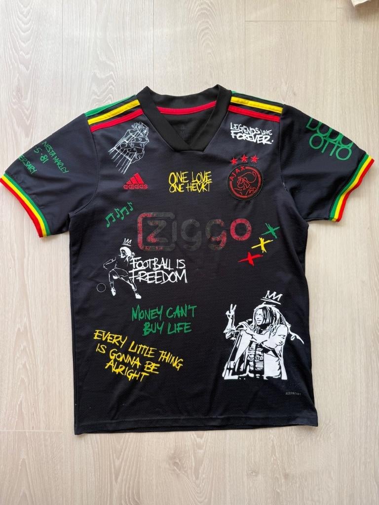 Adidas Ajax Amsterdam 2021-22 Bob Marley editie 3de kit, Gebruikt, Shirt, ., Ophalen of Verzenden
