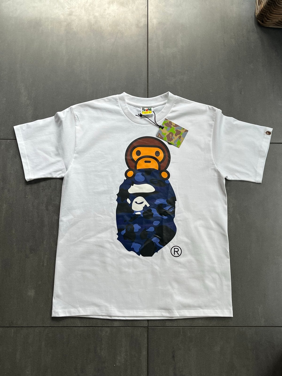 BAPE T-shirt - Maat L - Blauwe Aap - Nieuw met prijskaartje, Ophalen of Verzenden, Nieuw, Maat 52/54 (L), Blauw