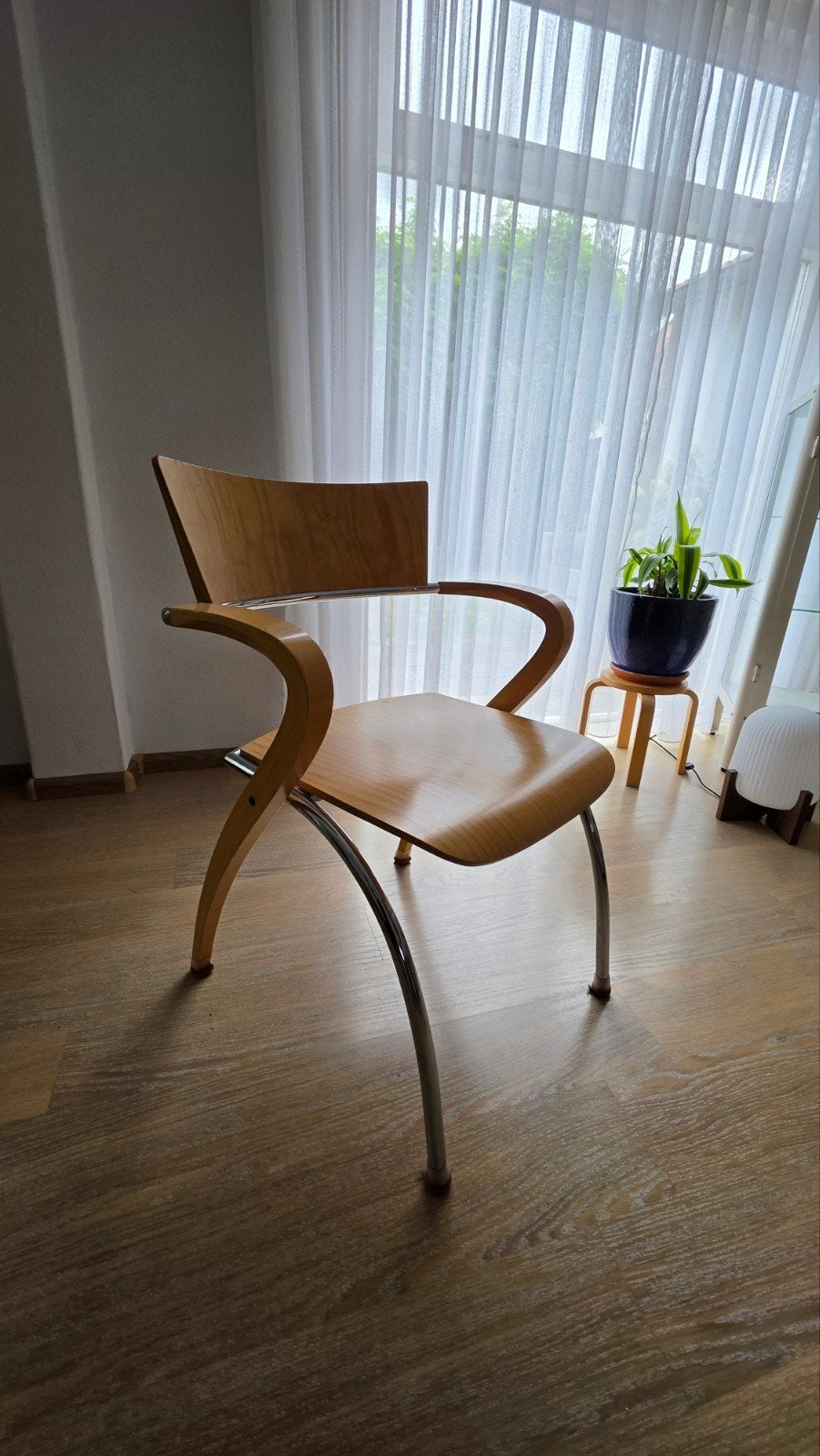 4x Vintage stoelen "Can Can" Komplot Design, Huis en Inrichting, Stoelen, Gebruikt, Overige kleuren, Ophalen of Verzenden, Metaal