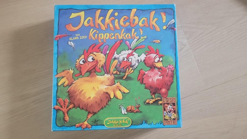 Jakkiebak! Kippenkak! Bordspel, Een of twee spelers, Ophalen of Verzenden, Zo goed als nieuw, 999 Games