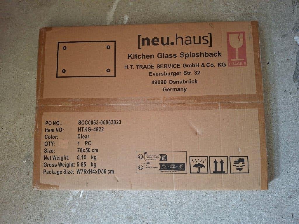 NIEUW: Glazen keukenachterwand / splashback 70 x 50 cm, Overige typen, Ophalen, Nieuw, Glas