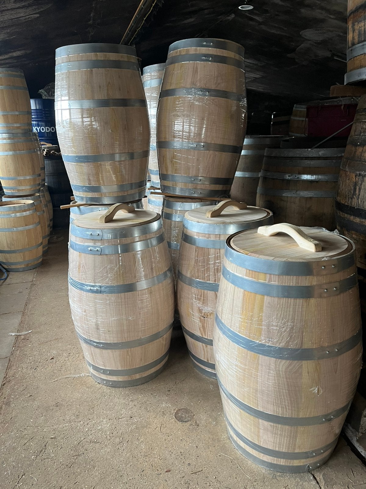 Regenton wijnvat Whiskyvat wateropvang eiken hout, Gerard Krale, 150 liter of meer, Nieuw, Ophalen of Verzenden