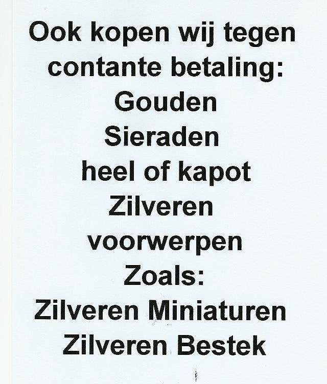 goud inkoop devoorstraat zwolle is 6 dagen per week geopend, Gebruikt, Overige kleuren, Ophalen of Verzenden, Dame of Heer