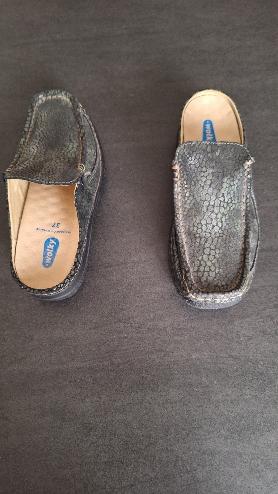 dames schoen merk Wolky maat 37 kleur groen/grijs, Kleding | Dames, Wolky, Instappers, Ophalen of Verzenden, Zo goed als nieuw