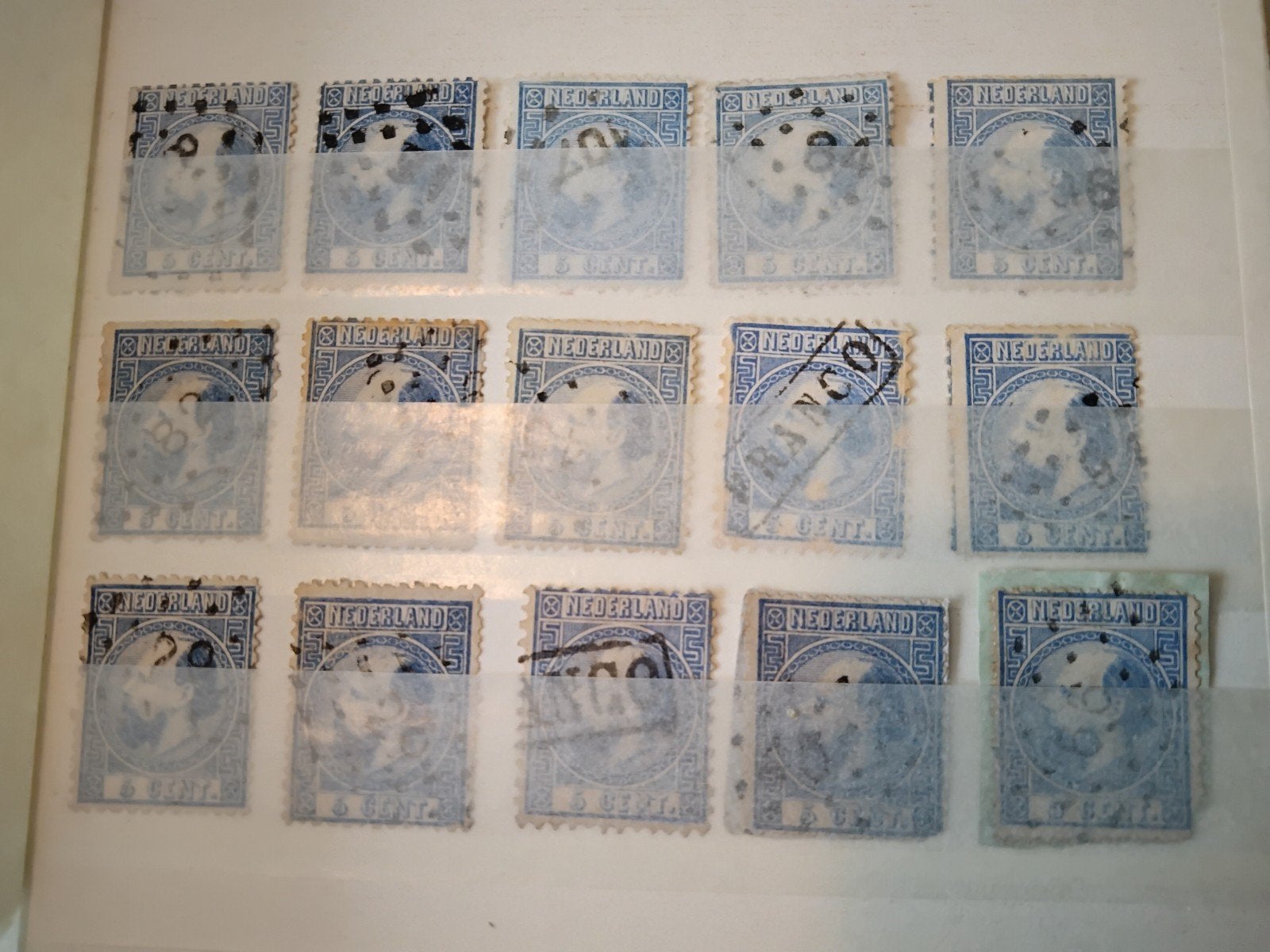Zeer oude postzegels met punt stempels en plaatsnamen, Ophalen of Verzenden