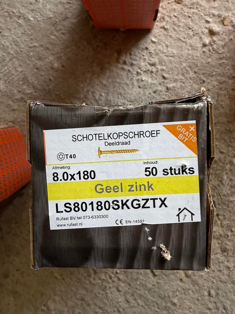 Schotelkopschroef 8.0x180, Ophalen of Verzenden, Zo goed als nieuw