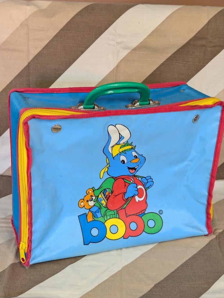 Vintage Bobo Koffer - Blauw met Bobo Afbeelding, Ophalen of Verzenden, Gebruikt, Jongen of Meisje