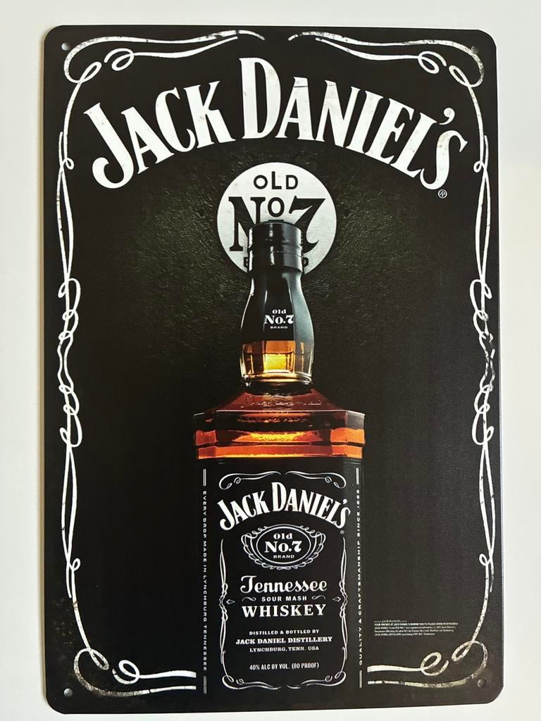 jack daniels Metalen wandbord 20 x 30 cm - Vintage mancave, Reclamebord, Elspeet, Olt, Nieuw