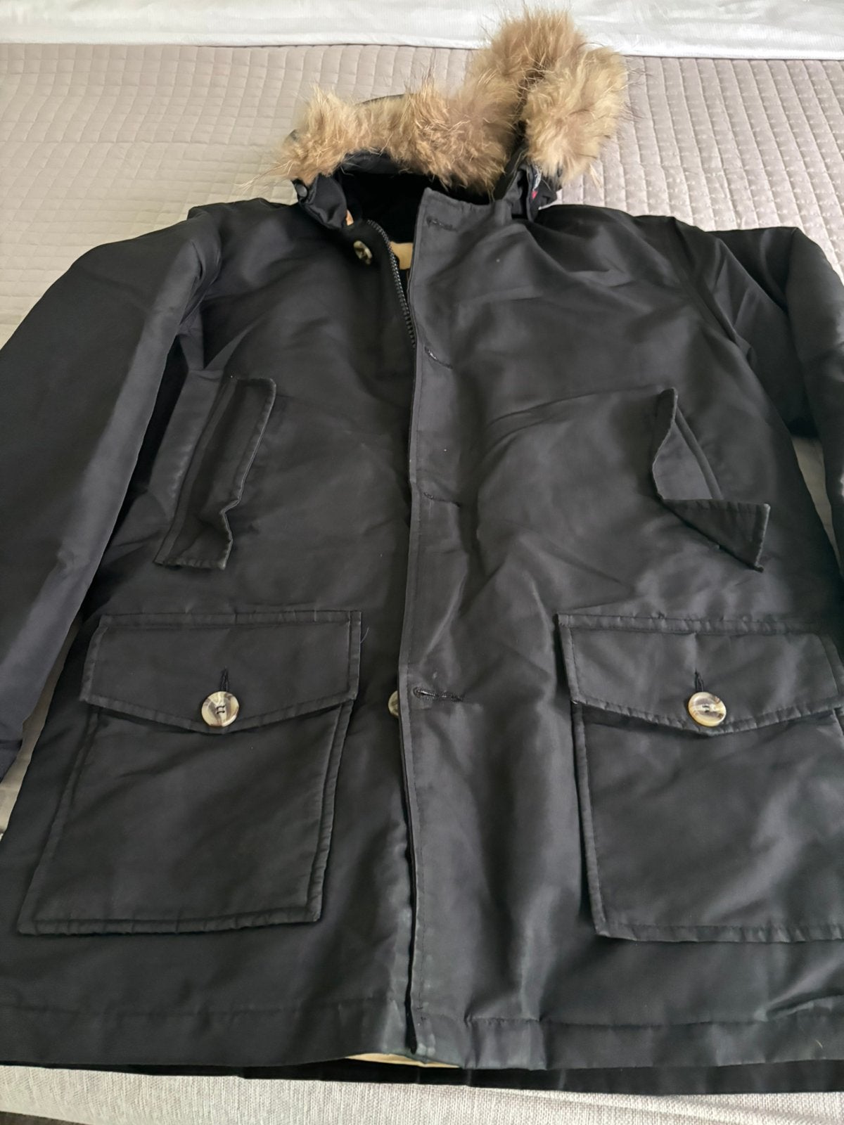 Origineel Woolrich heren jas, Ophalen, Zo goed als nieuw, Zwart