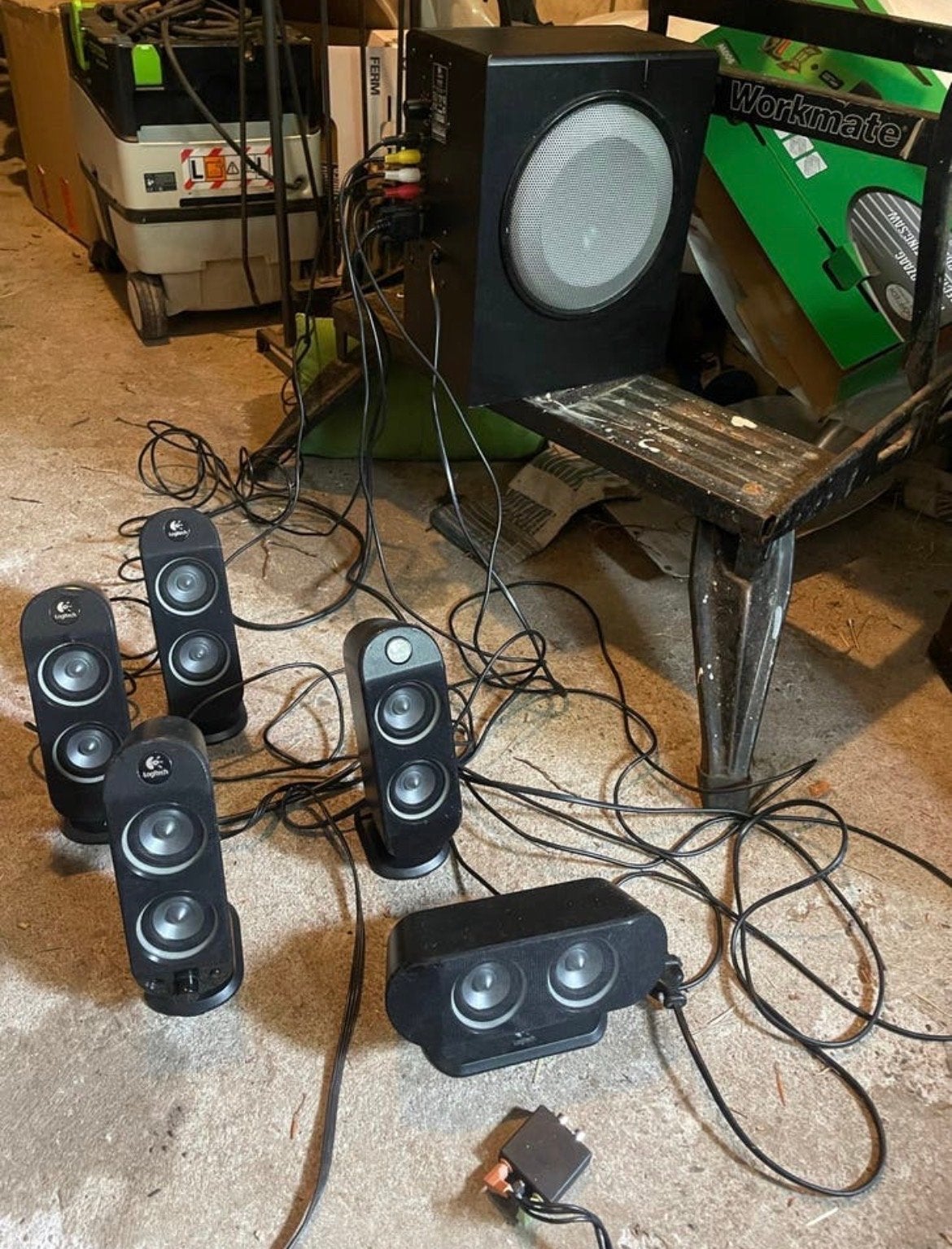 Logitech X-530 5.1 Surround Sound Speakerset, Audio, Tv en Foto, Ophalen, Gebruikt, Logitech, 60 tot 120 watt