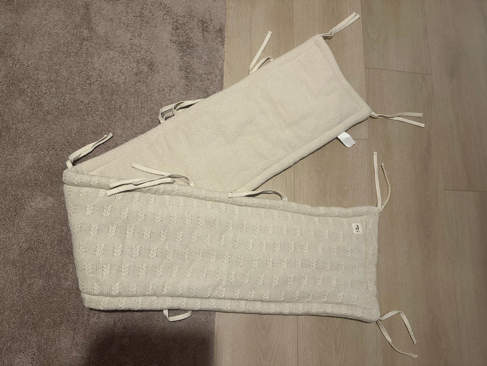 Jollein Bedomrander 180 x 30 Oatmeal, Ophalen, Zo goed als nieuw, Ledikant