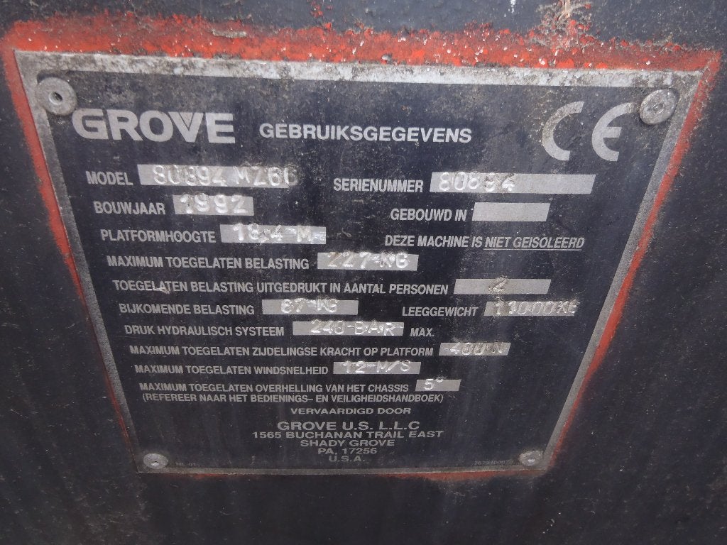 Hoogwerker Grove, Doe-het-zelf en Verbouw, Ophalen, Gebruikt