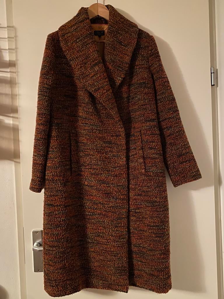 ZILCH WOLBLEND BOUCLE JAS L (M), Kleding | Dames, Jassen | Winter, Ophalen of Verzenden, Gedragen, Maat 38/40 (M), Overige kleuren