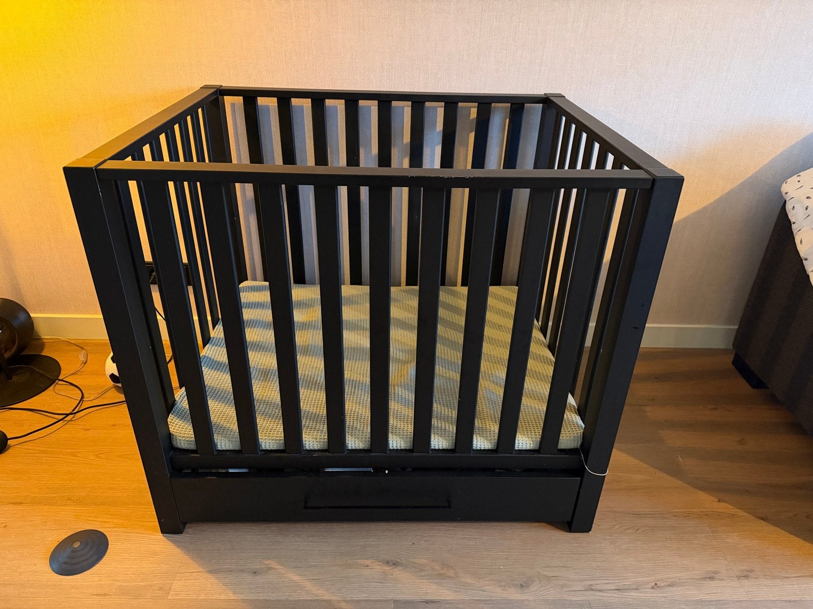 Box Casper II zwart mat met lade en matras, Ophalen, Gebruikt, Rechthoekig, In hoogte verstelbaar