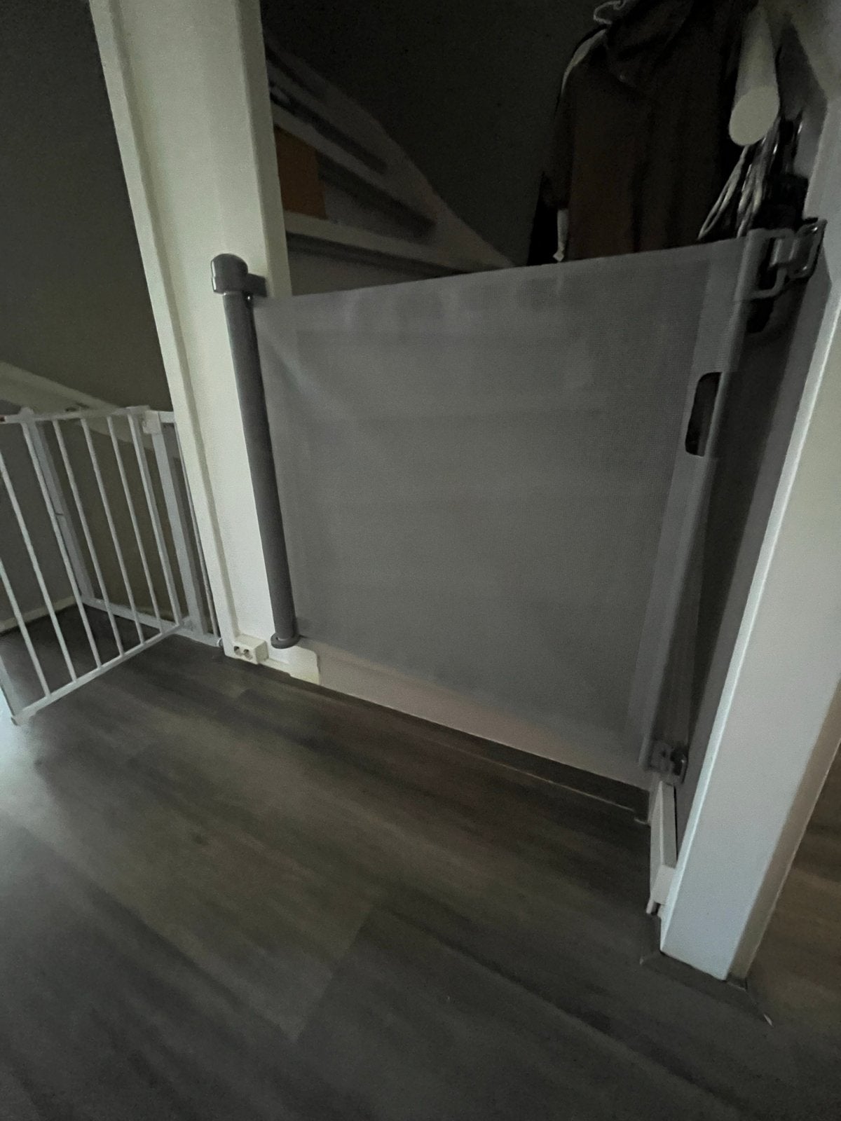 Oprolbaar Veiligheidshekje - Grijs, Ophalen, Overige materialen, Gebruikt, 100 tot 115 cm