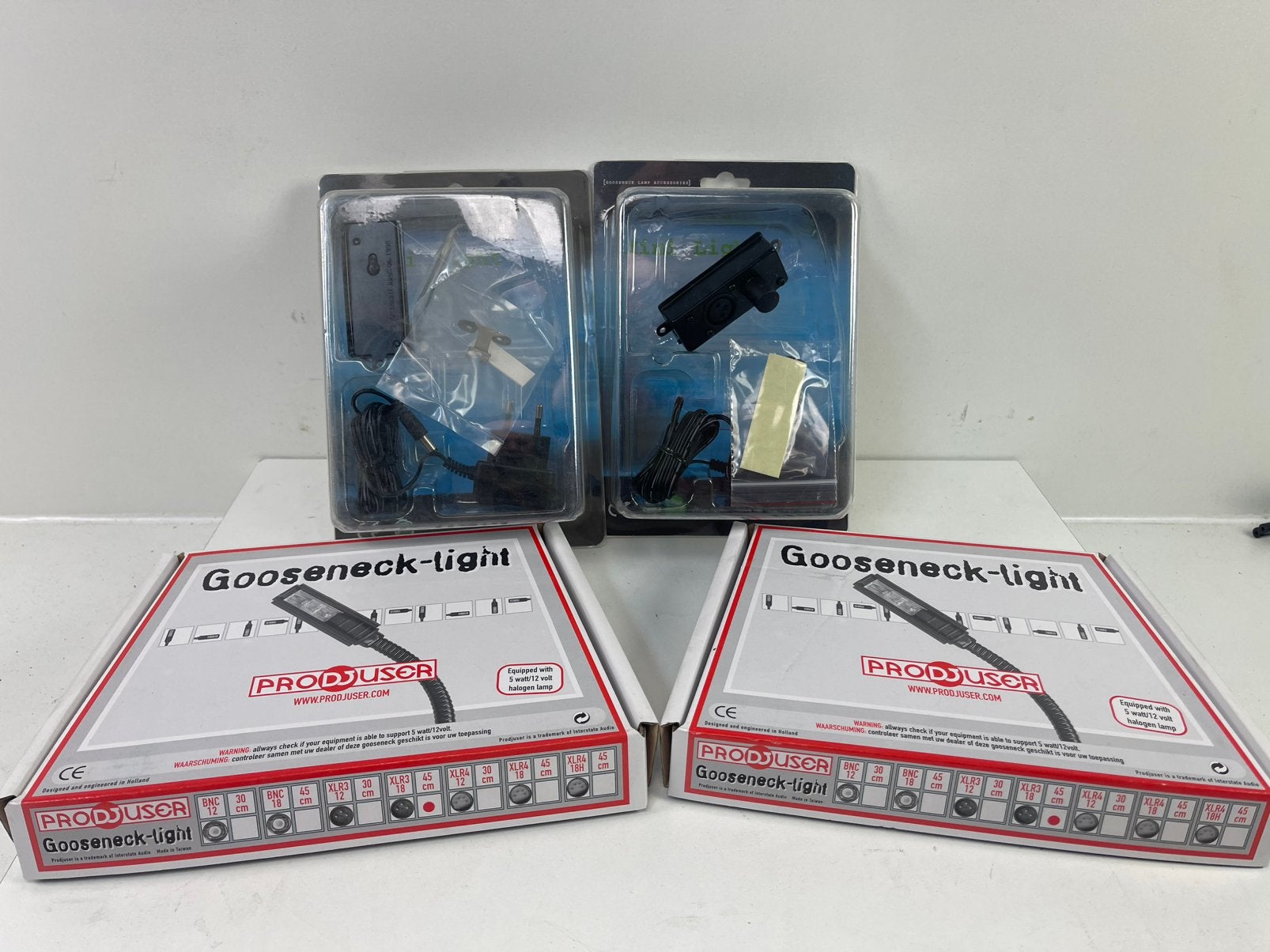 STUNT 2x GOOSENECK LIGHT 45cm XLR3  2x Dimmer XLR3, Ophalen, Nieuw, Overige typen, Kleur