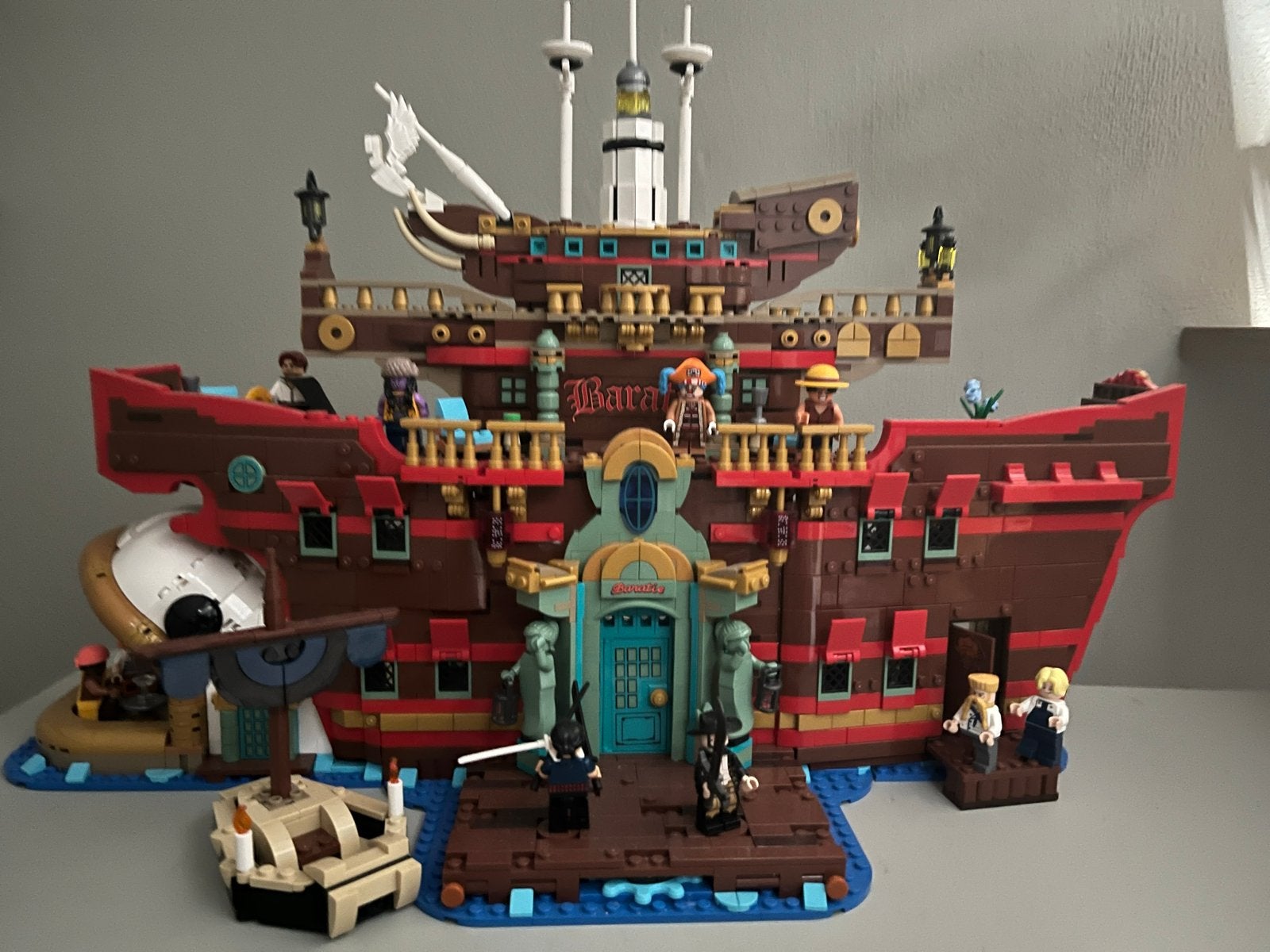 Lego One Piece Baratie 75640 met extra minifiguren, Ophalen of Verzenden, Zo goed als nieuw, Overige merken