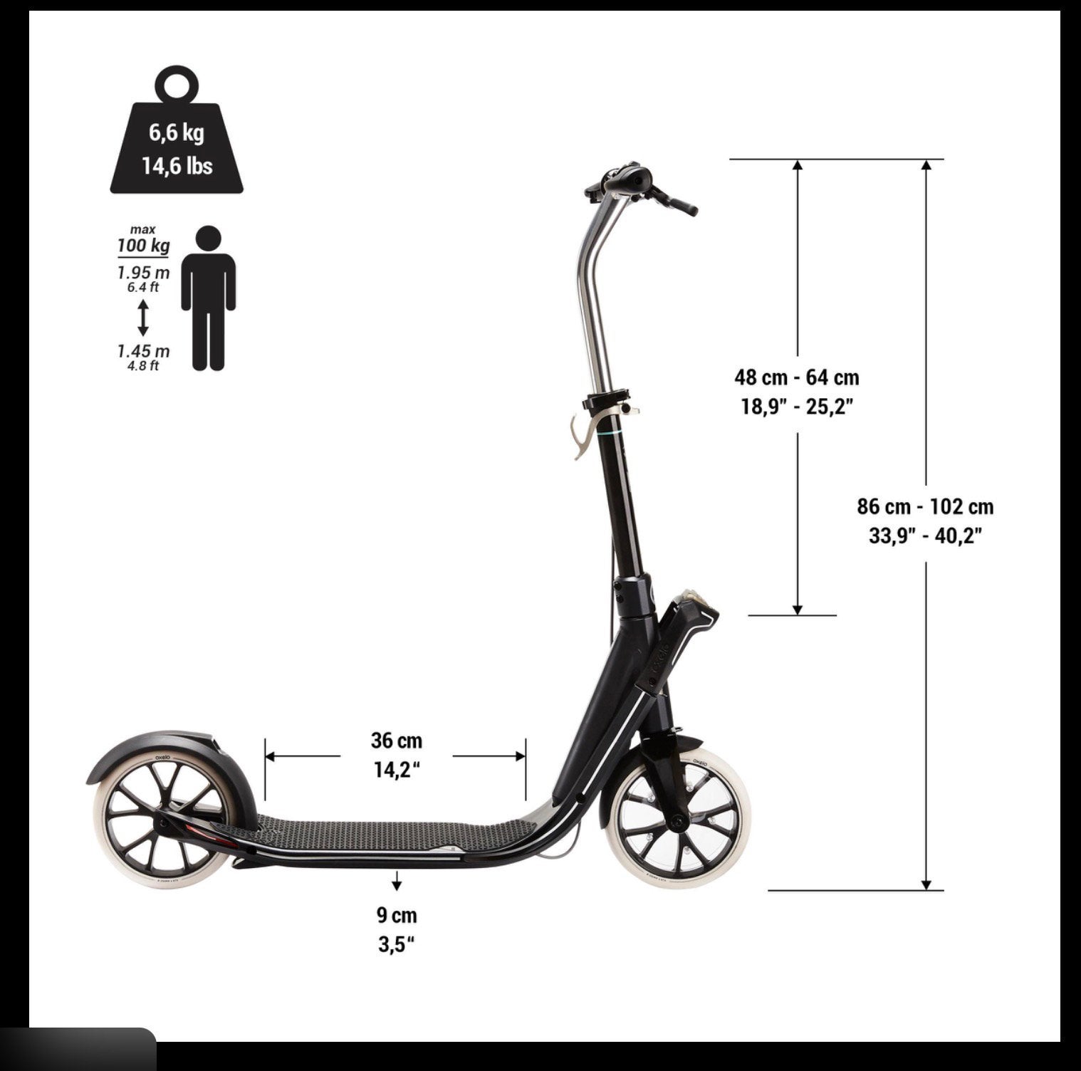 Step Oxelo 7 EF (EasyFold) Step voor kinderen en volwassenen, Fietsen en Brommers, Steps, Ophalen of Verzenden, Gebruikt, Gewone step