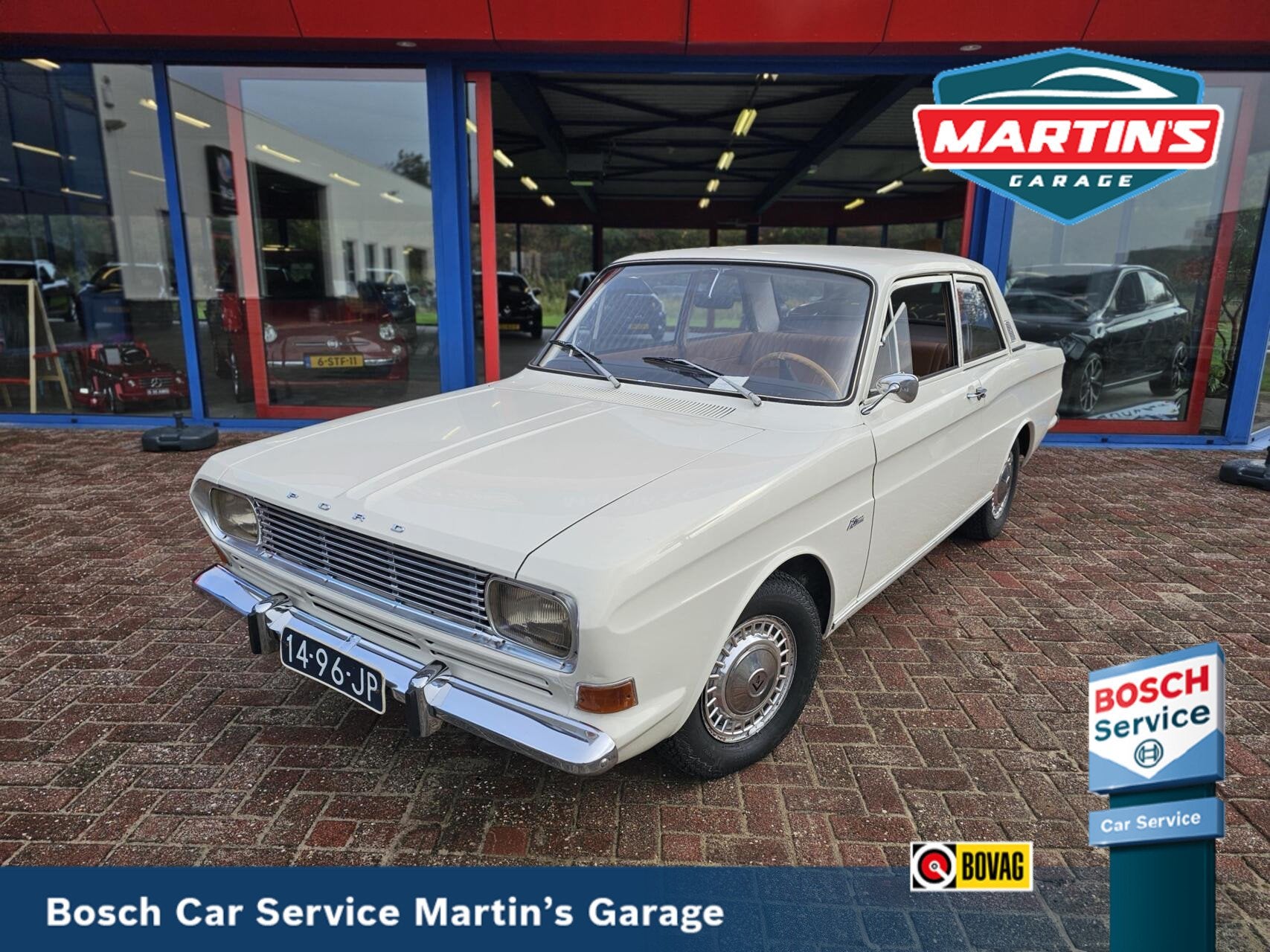 Ford Taunus 15M 1969 | Gerestaureerd | Unieke liefhebbersaut, Stof, Overige modellen, Wit, Origineel Nederlands
