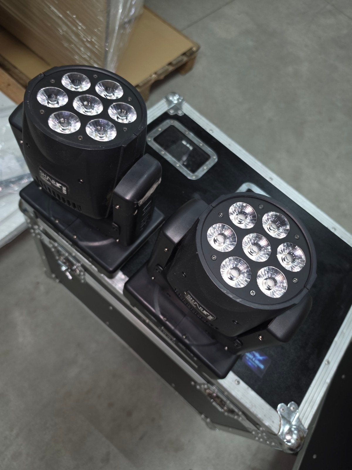 Showtec Shark Wash MovingHead (Set van 4) incl. Flightcase, Ophalen of Verzenden, Gebruikt