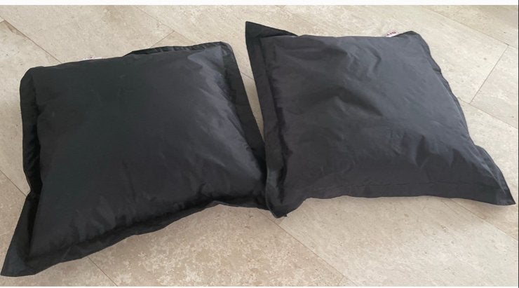 Set van 2 SIT&JOY zitkussens 80x80 cm - binnen/buiten, Overige merken, Gebruikt, Zwart, Vierkant