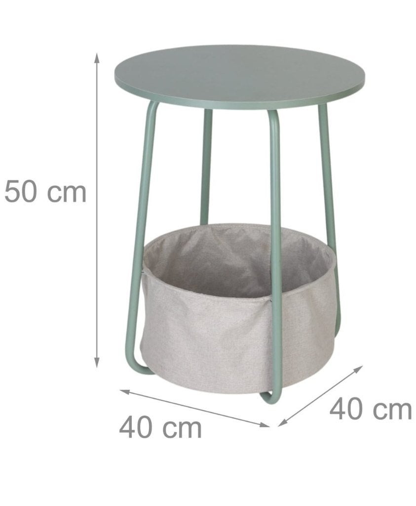 bijzetafel met mand, Huis en Inrichting, Ophalen, 50 tot 100 cm, Rond, Nieuw