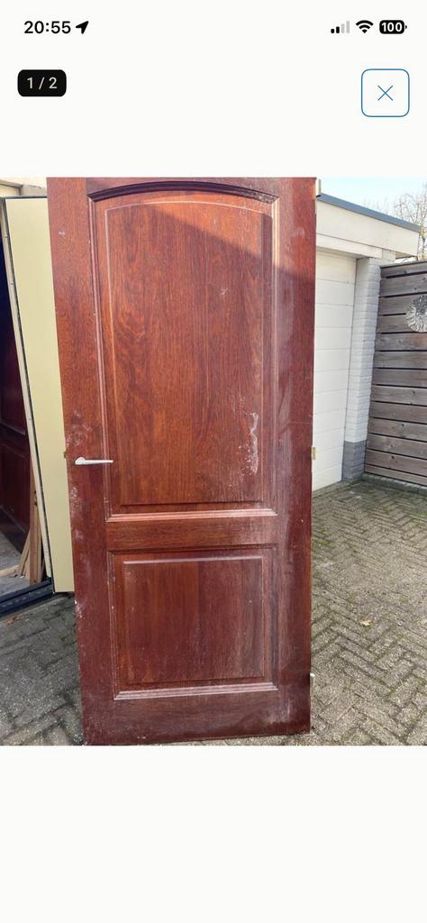 Massief hardhouten binnendeuren - klassiek model, Ophalen, Gebruikt, 80 tot 100 cm, Binnendeur