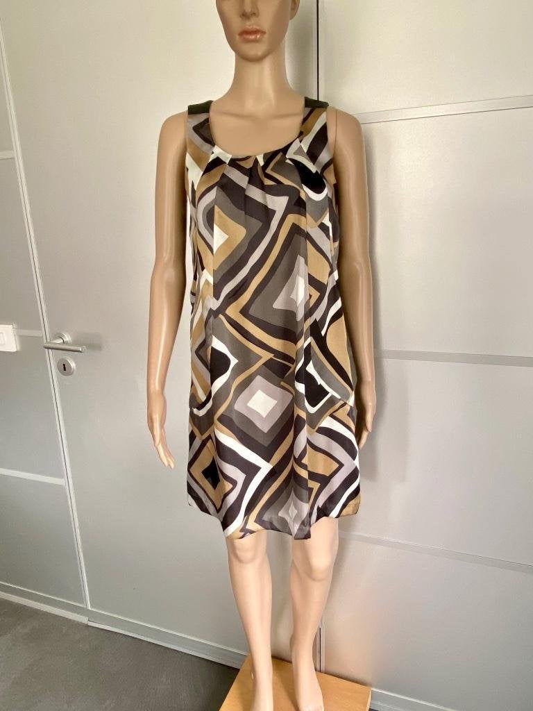 i93 SoyaConcept maat S=36 jurk jurkje tuniek beige/zwart, Soyaconcept, Beige, Ophalen of Verzenden, Zo goed als nieuw